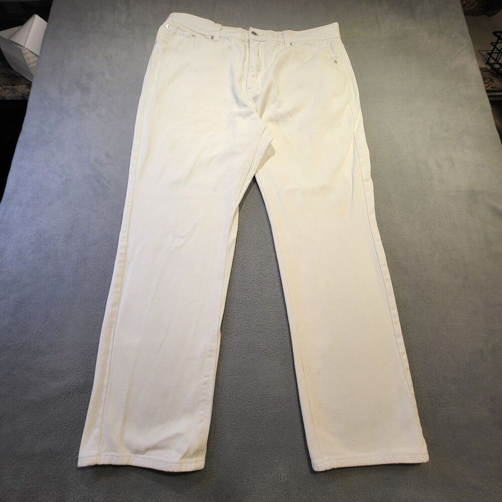 PJ Mark Mens 37x30 White Jeans Wide Straight Leg‎ Hip Hop Y2K Baggy